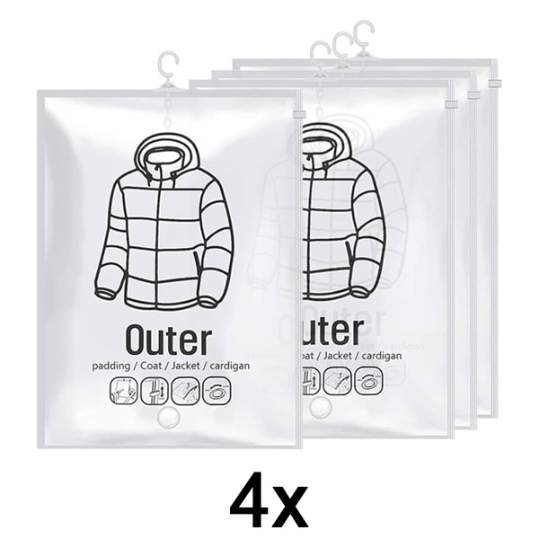 1x Висящи вакуумни торби за съхранение – (4 бр.) | VACUHANG