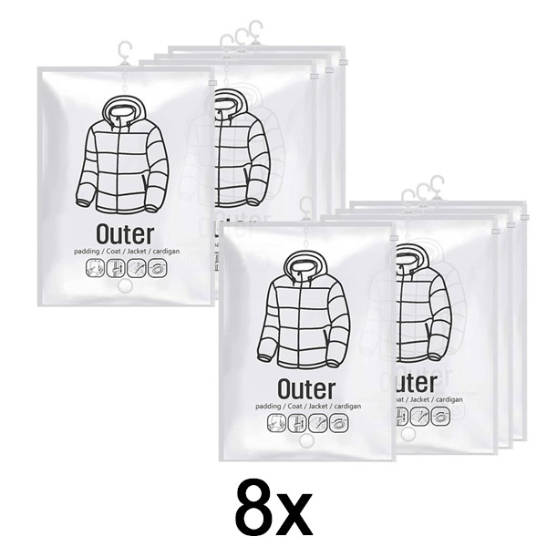 2x Висящи вакуумни торби за съхранение – (4 бр.) | VACUHANG